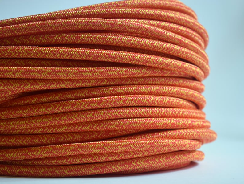 Lamp cord 6 feet Pendant light cord Lamp wire Light cord Pendant cord Fabric cable Fabric covered wire Cloth covered cord Textile cable image 16