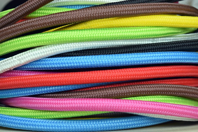 Lamp cord 6 feet Pendant light cord Lamp wire Light cord Pendant cord Fabric cable Fabric covered wire Cloth covered cord Textile cable image 11