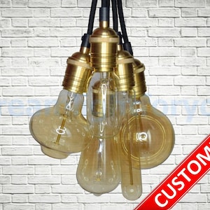Multi Pendant Light Cluster 3-12 Ceiling pendant Light Fixture Industrial Chandelier Textile cable Industrial Lighting Rustic Modern Light