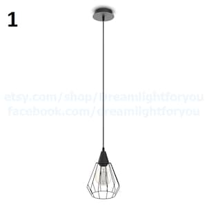Industrial Pendant Light 8 cage shapes Industrial lighting Chandelier Cage Pendant lighting Lantern Chandelier lighting Dine room lighting