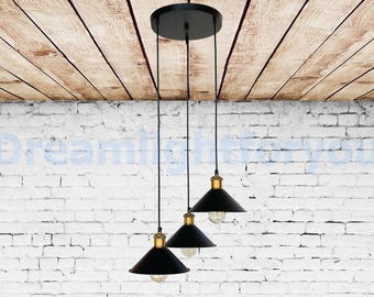 3 Heads Iron Pendant Light Fixture Industrial lighting Hanging light Vintage Chandelier Pendant lighting Modern lighting Kitchen Chandelier