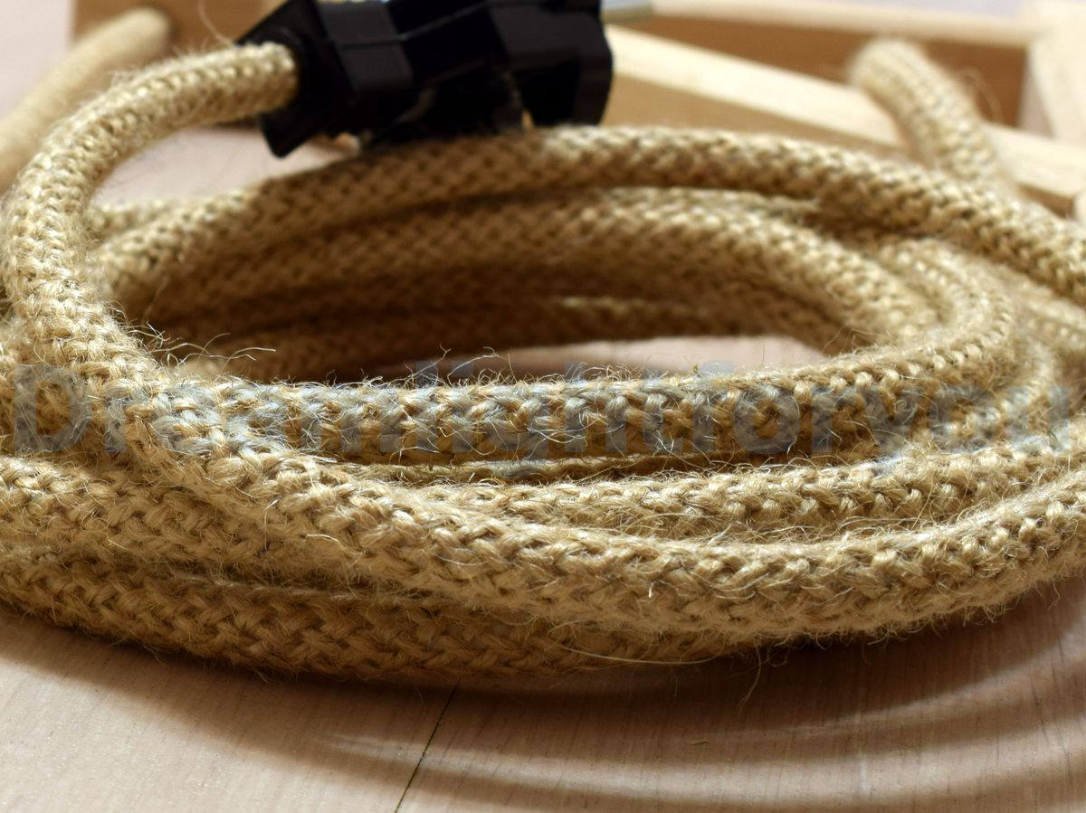 Amarcords Textile Electric Cable Color JUTA Braided Jute 10 Meters Grounded 3x075mm Wire Coated In Colored Vintage Fabric Chandelier Lamp Sconces And Lampshades 1088074426