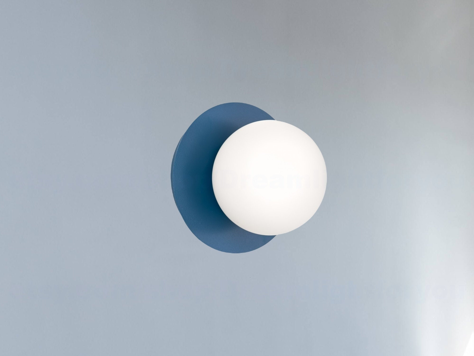 Aplique globo de vidrio lechoso Aplique azul marino Lámpara de techo globo Aplique de techo esfera azul Aplique de pared globo Aplique de pared esfera