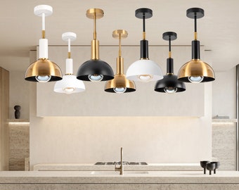 Gold LED Linear Pendant Light - Minimalist Dimmable Chandelier For Dining, Kitchen Island & Living Room - Modern Long Tube Ceiling Fixture - Stylish