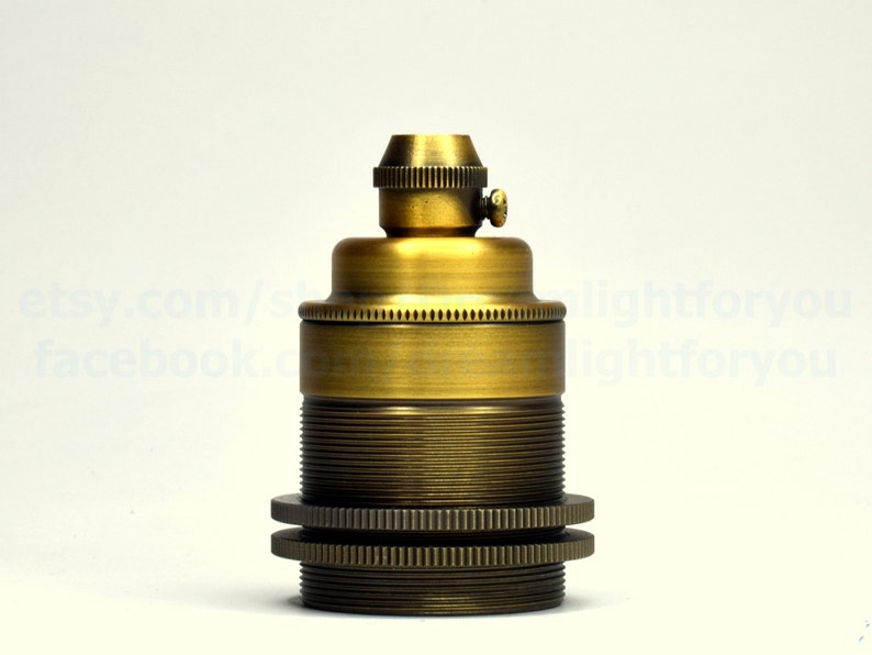 Black Threaded Light Bulb Socket Shade Ready E26 Socket Brass Lamp ...
