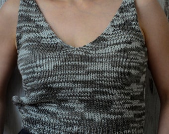 Crop top, hand knit top, cotton tank, women beach top, minimalist cotton top, summer festival tops, cottagecore clothing