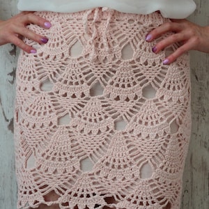 Crochet skirt, lace beach skirt, short pink skirt, beach skirt, summer skirt, lined lace pencil skirt, mini skirt lace, beach coverup