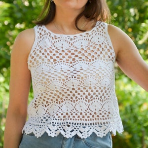 Crochet Boho Top, Embroidered White Tank Top - Etsy