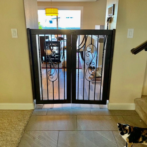Baby Gate With Cat Door Etsy