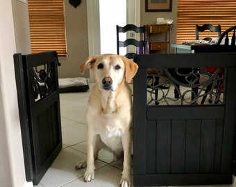 Wood saloon door gate, metal gate,  baby gate, pet gates, dog gates, modern gate, traditional gate, barn door gate, cafe style