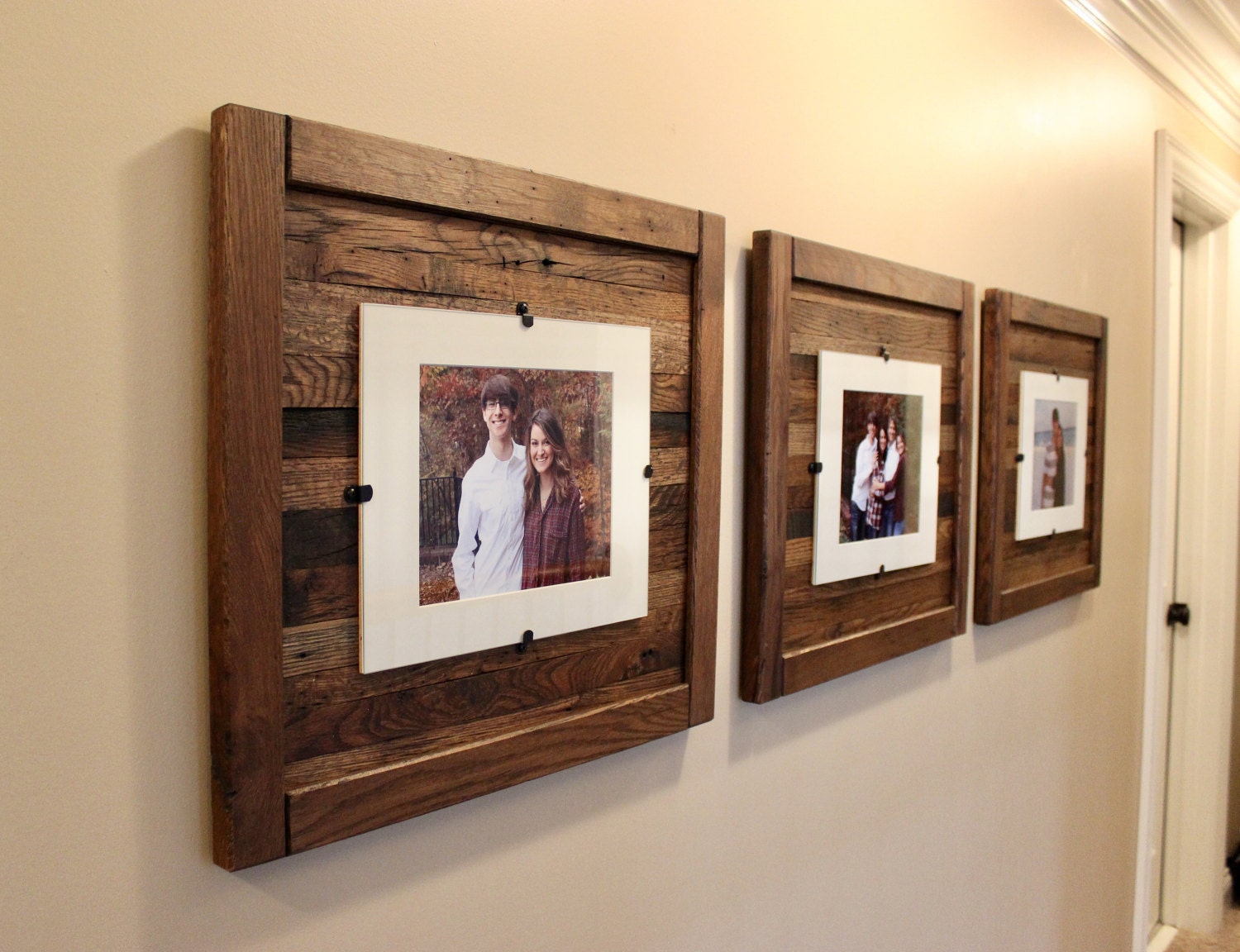Reclaimed Wood Frames Large Wood Frames Set of 3 8 x 10 | Etsy