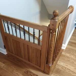 Baby Gate for Stairs, Pet Gate, Custom Pet or Baby Gate, Wood and Metal, for Dogs and Puppies, Toddlers, Made to Fit