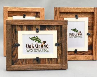 Reclaimed Wood Frame, Rustic Wood Frame, 4 x 6 Matted Photo Frame or 5 x 7 Photo Frame without Mat