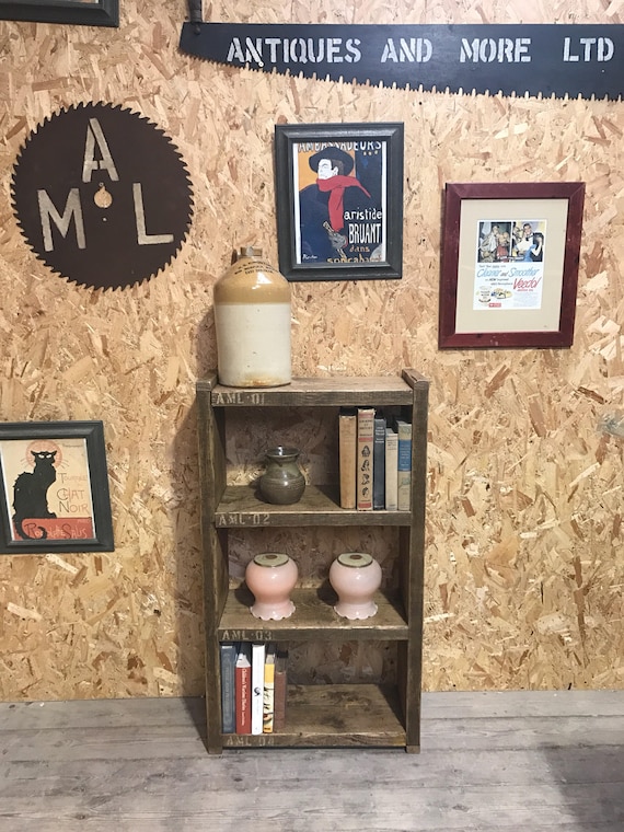 Small 4 shelf Industrial up - cycled shelveing unit ( for delivery charge info see description)