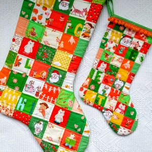 CHRISTMAS STOCKING PATTERN, pdf sewing pattern, 3 sizes, Cambridge Christmas stocking pattern, patchwork holiday stocking pattern image 4
