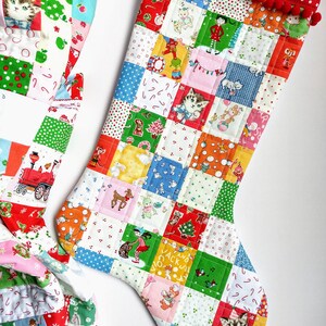 CHRISTMAS STOCKING PATTERN, pdf sewing pattern, 3 sizes, Cambridge Christmas stocking pattern, patchwork holiday stocking pattern image 9