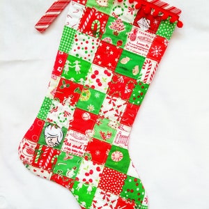 CHRISTMAS STOCKING PATTERN, pdf sewing pattern, 3 sizes, Cambridge Christmas stocking pattern, patchwork holiday stocking pattern image 7