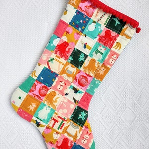 CHRISTMAS STOCKING PATTERN, pdf sewing pattern, 3 sizes, Cambridge Christmas stocking pattern, patchwork holiday stocking pattern image 6