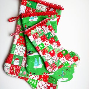 CHRISTMAS STOCKING PATTERN, pdf sewing pattern, 3 sizes, Cambridge Christmas stocking pattern, patchwork holiday stocking pattern image 8