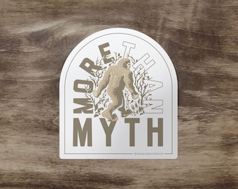 More Than Myth White Sasquatch Sticker