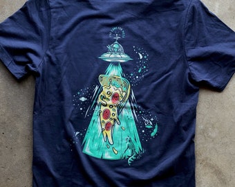 Alien Abducting Pizza T-Shirt