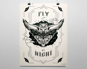 Fly By Night Screen Print