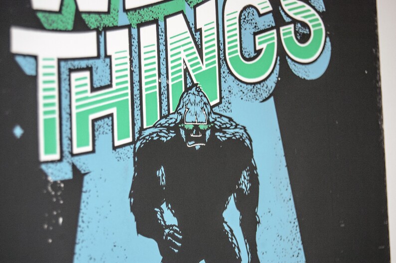 Believe In Weird Things Sasquatch UFO Screen Print Poster image 2