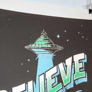 Believe In Weird Things Sasquatch UFO Screen Print Poster image 3