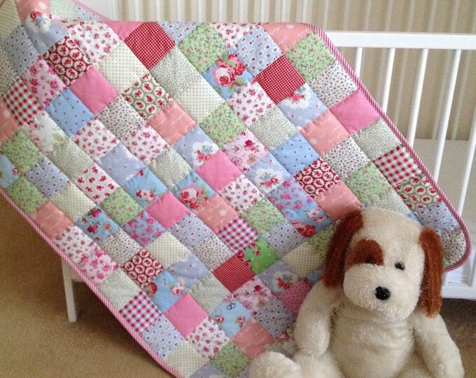 Shabby Chic Baby Quilt Cath Kidston Quilt Baby Flower Quilt Baby