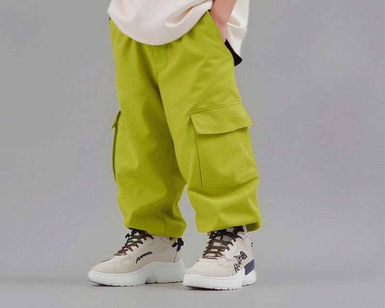 Patrón de costura para pantalones cargo anchos para niños (PDF), patrón fácil para principiantes, descarga de patrones digitales imagen 2