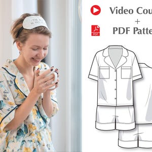 Video Course: How To Sew Women&#39;s Pajama - Sewing Pattern - Sleepwear Patterns - Women&#39;s PDF Sewing Patterns - PDF Pajama Patterns