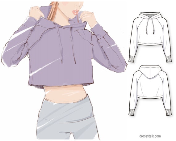 Anime girl wearing crop top hoodie hot sale