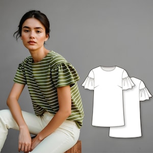 Designer Blouse Pattern - Simple Blouse Pattern - T-Shirt Sewing Pattern - Top Pattern - T-Shirt Pattern PDF - Sewing Pattern - PDF Pattern