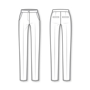 Pants Sewing Pattern Slim Trousers Pattern Basic Pants Pattern Pencil ...