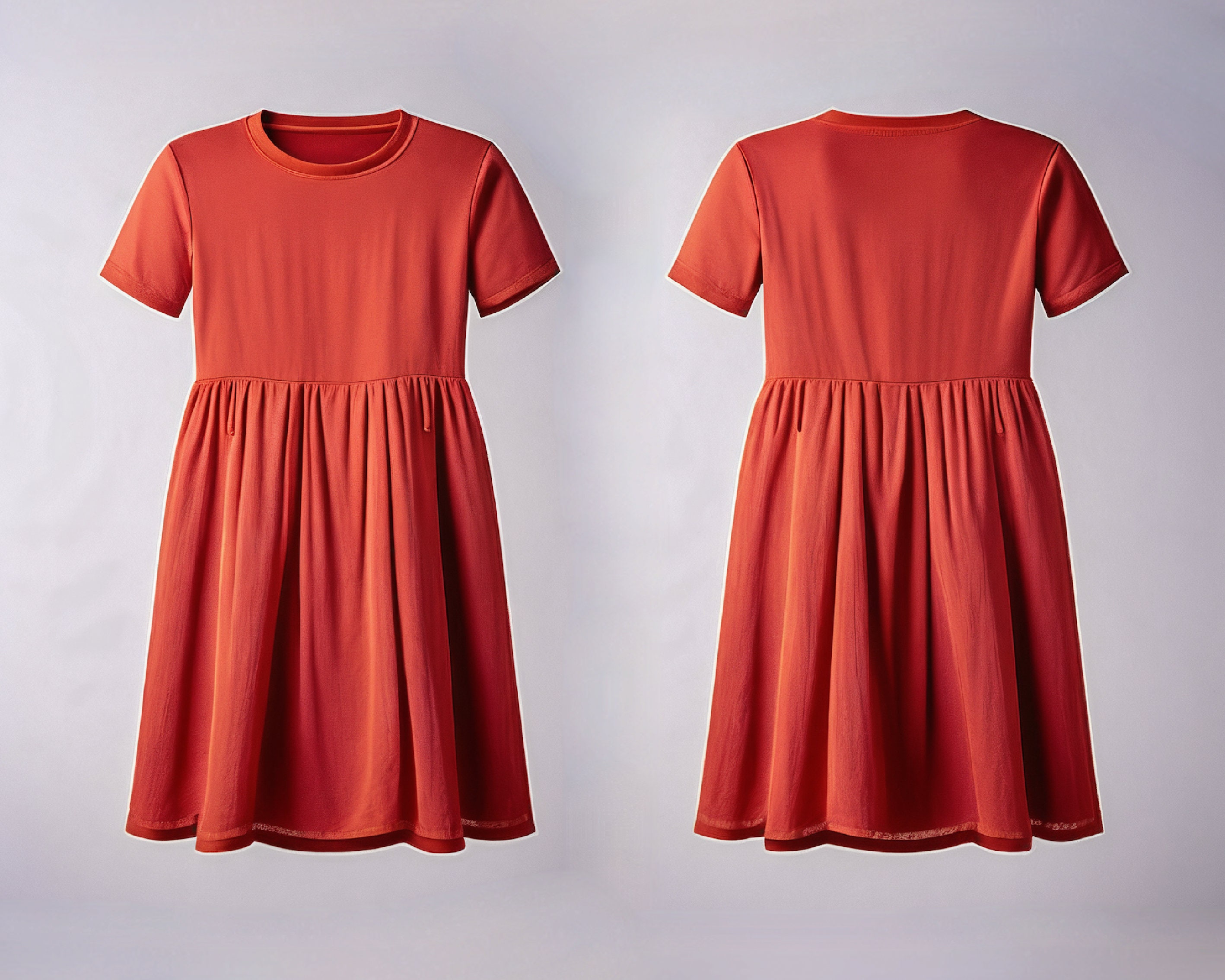 Girls T-shirt Dress Sewing Pattern, Short Sleeve Gathered
