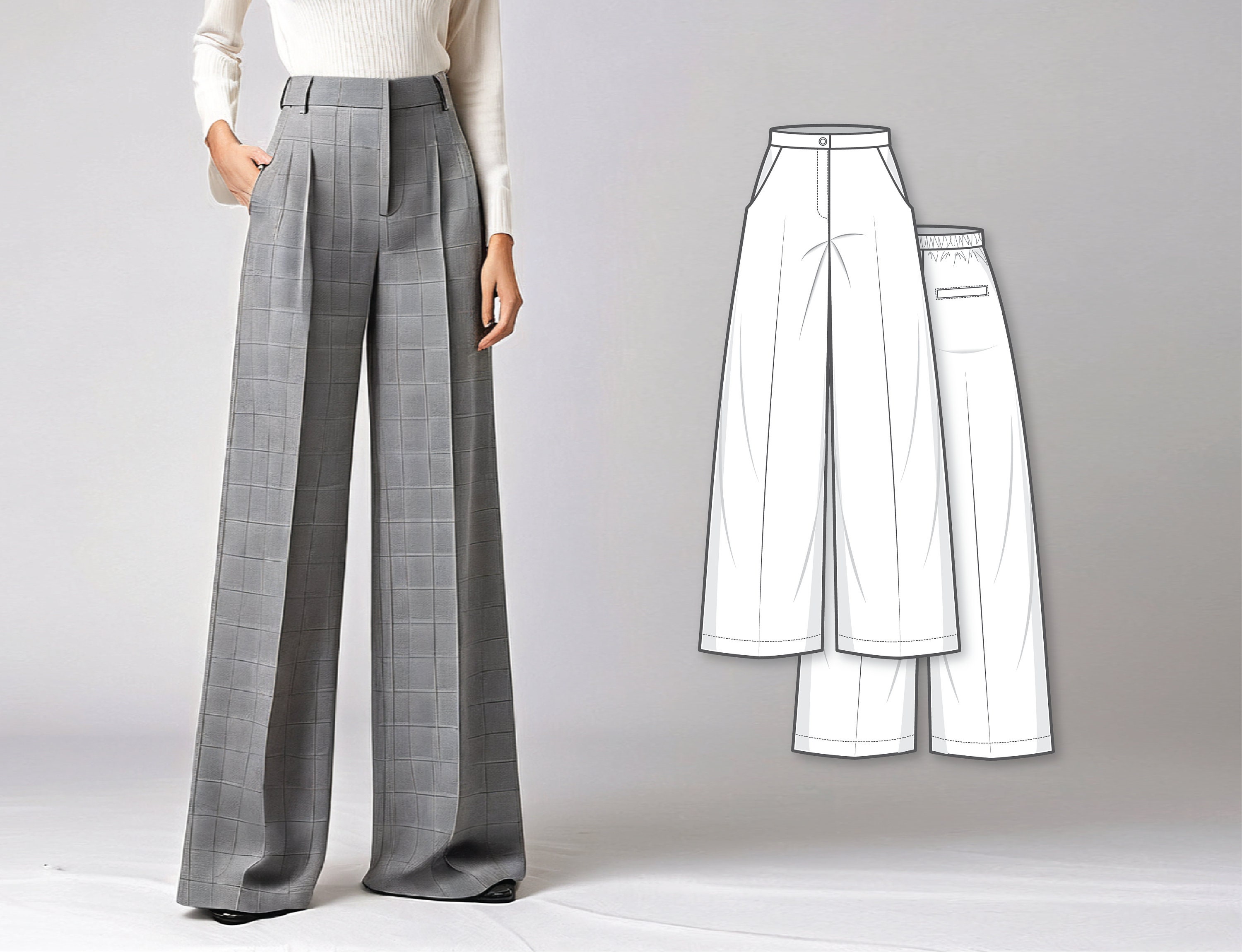 スーツ pin stripe designbaggy flare slacks Tailored pinstripe pants - Women | Bershka