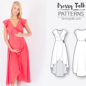 Maternity Sewing Patterns Pregnancy Dress Patterns Sewing Tutorial Wrap Dress Pattern Flounce Dress Pattern Womens Sewing Patterns image 4