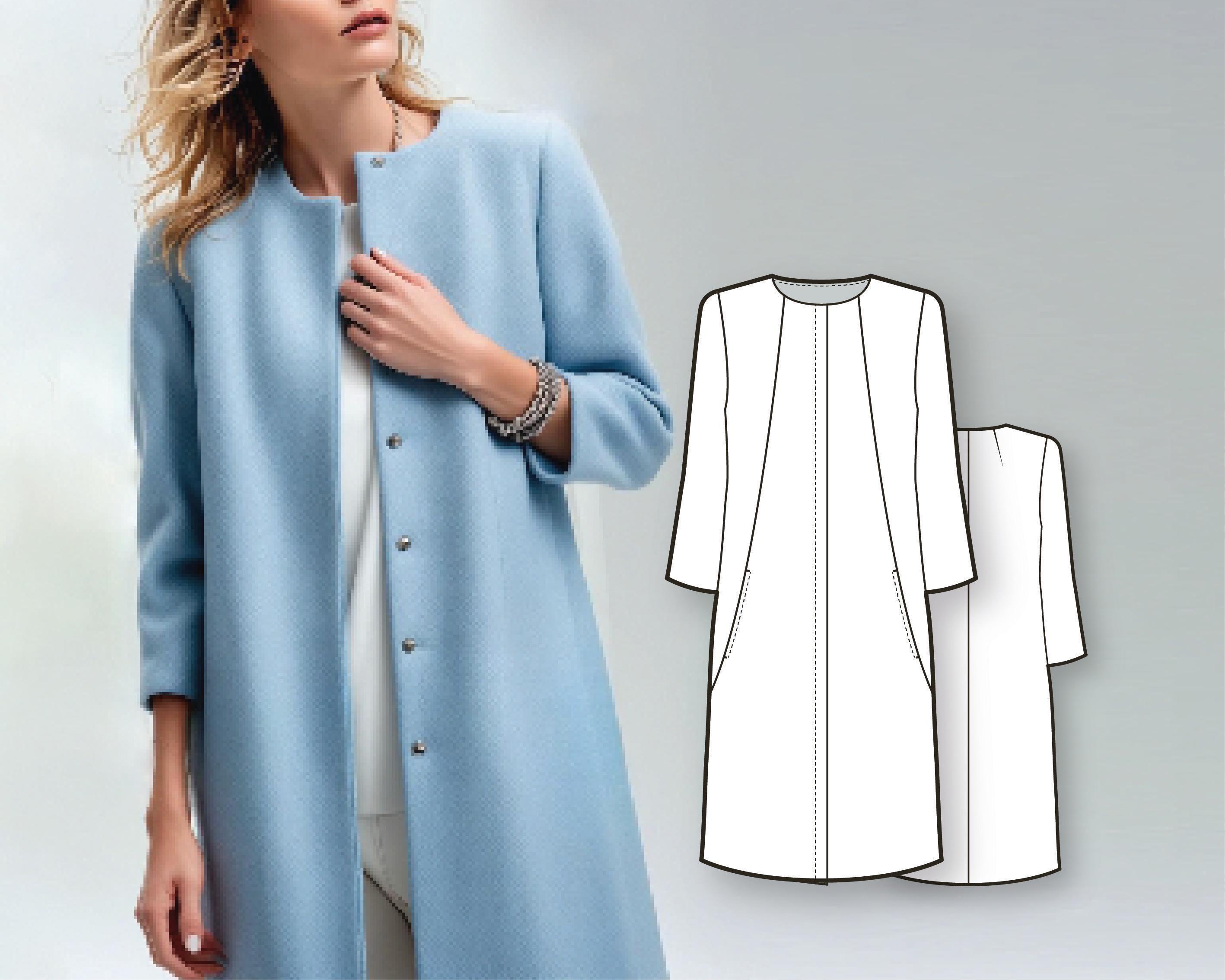 Collarless Coat - Etsy