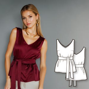 Top Pattern - PDF Sewing Patterns - Clothing Patterns - Blouse Pattern - Easy To Sew Tops - Blouse Sewing Pattern - Simple Sew - PDF Pattern