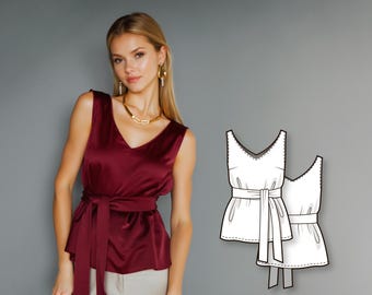 Top Pattern - PDF Sewing Patterns - Clothing Patterns - Blouse Pattern - Easy To Sew Tops - Blouse Sewing Pattern - Simple Sew - PDF Pattern