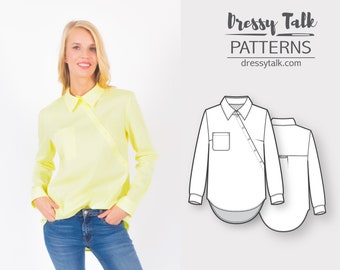 Shirt Pattern - Sewing Patterns - Designer Blouse Pattern - Blouse Sewing Pattern - Top Patterns - Indie Patterns - Sewing Tutorials