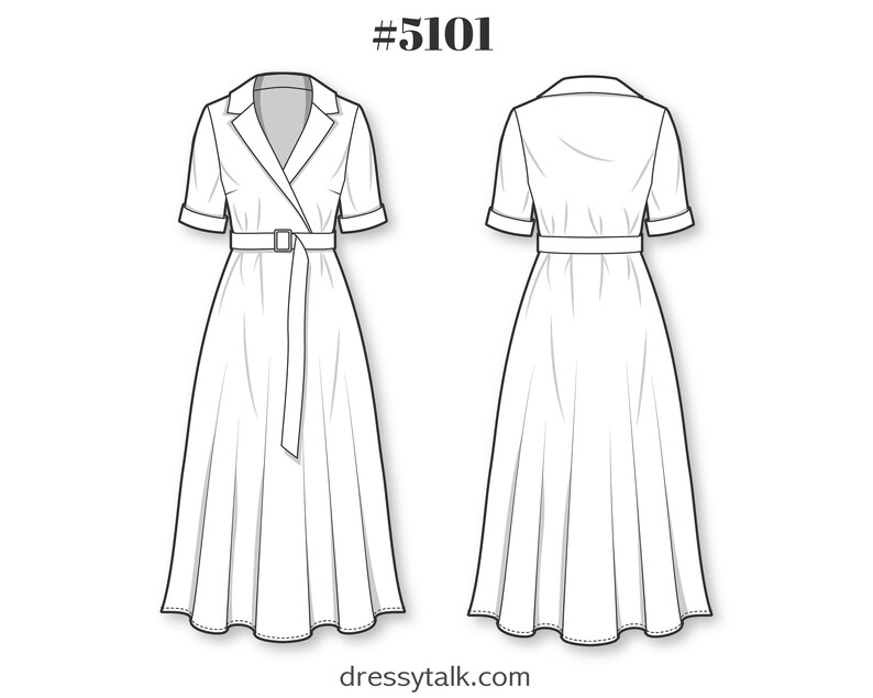 Wrap Dress Sewing Patterns Long Dress Patterns With Sleeves Etsy