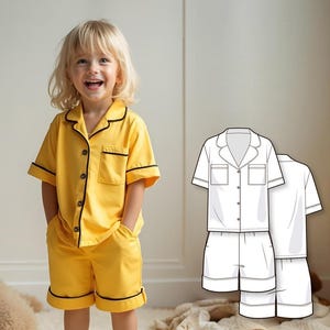 PDF Pattern Sew Pajama for Kids, Baby and Toddler Pajama Sewing Patterns, Digital PJ Pattern for Boys and Girls