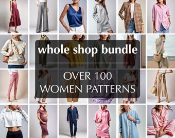 Sewing Pattern Bundle PDF - Whole Shop WOMEN Easy Sewing Patterns - Beginner Friendly Downloadable A0 Sewing Pattern - Digital DIY Pattern