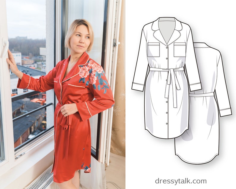 Robe Pattern Sewing Pattern Women Night Dress Patterns | Etsy