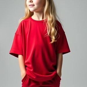 Girls Sewing Pattern PDF, Kids Oversized T-Shirt Pattern, Easy Beginner Top Sewing Pattern, Digital PDF Pattern Sew for Children image 2