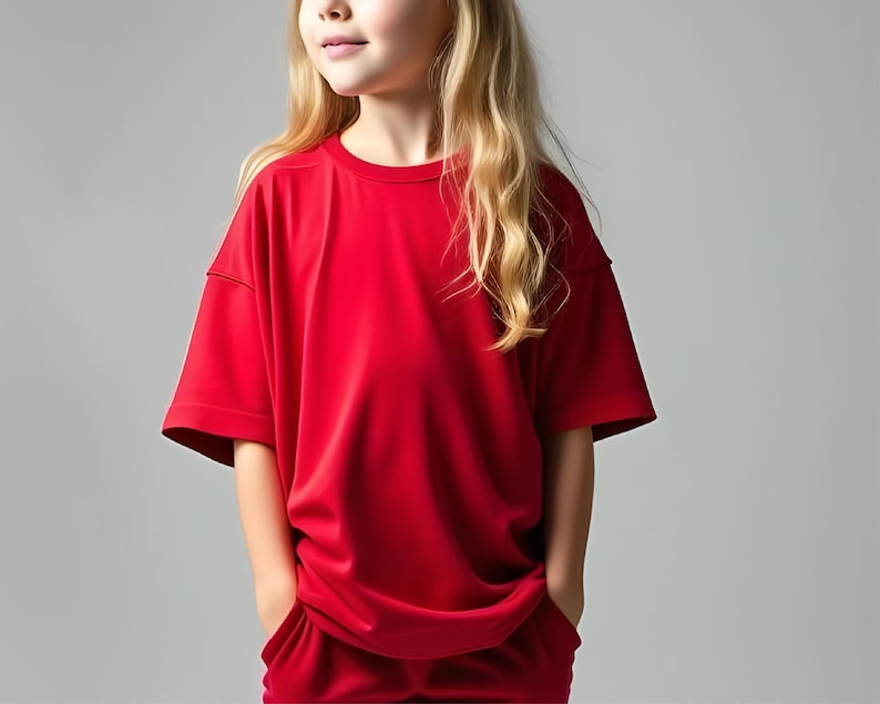 Girls Sewing Pattern PDF, Kids Oversized T-Shirt Pattern, Easy Beginner Top Sewing Pattern, Digital PDF Pattern Sew for Children image 2