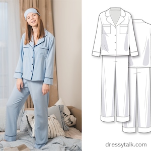 Pyjama Sewing Pattern - Sleepwear Patterns - Women's PDF Sewing Patterns - PDF Pajama Patterns - Pj Pattern - Pj Shorts Pants Pattern