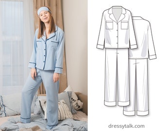 Pyjama Sewing Pattern - Sleepwear Patterns - Women's PDF Sewing Patterns - PDF Pajama Patterns - Pj Pattern - Pj Shorts Pants Pattern