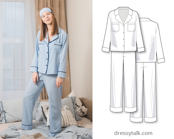 Pyjama Sewing Pattern Sleepwear Patterns Women's PDF
